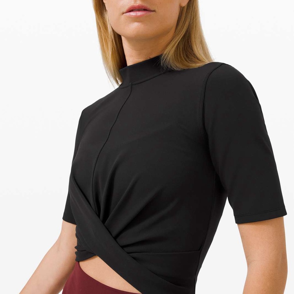 Lululemon Wrap Front Mock Neck Crop